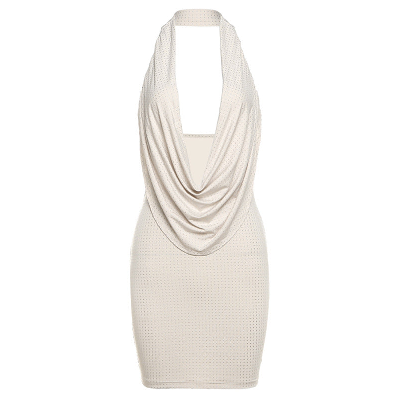 Women's Halter Low-Cut Backless Slim Fit Sheath Dress